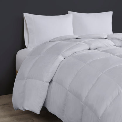 Heavy Warmth Goose Feather and Down Oversize Comforter - Light Grey
