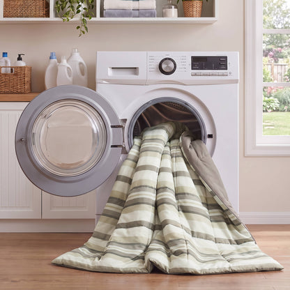Parkston 3M Scotchgard Down Alternative All Season Comforter Set - Taupe Wesley Stripe
