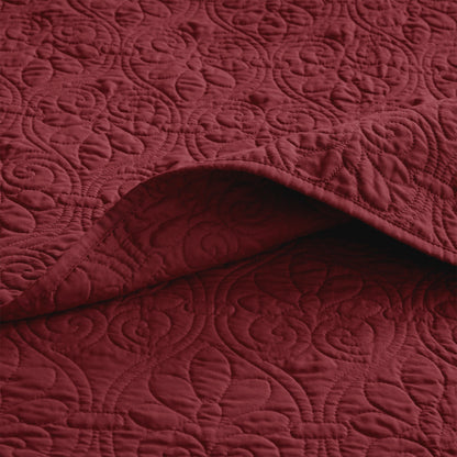 Quebec Reversible Bedspread Set - Red