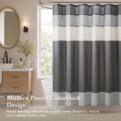 Amherst Faux Silk Shower Curtain - Grey