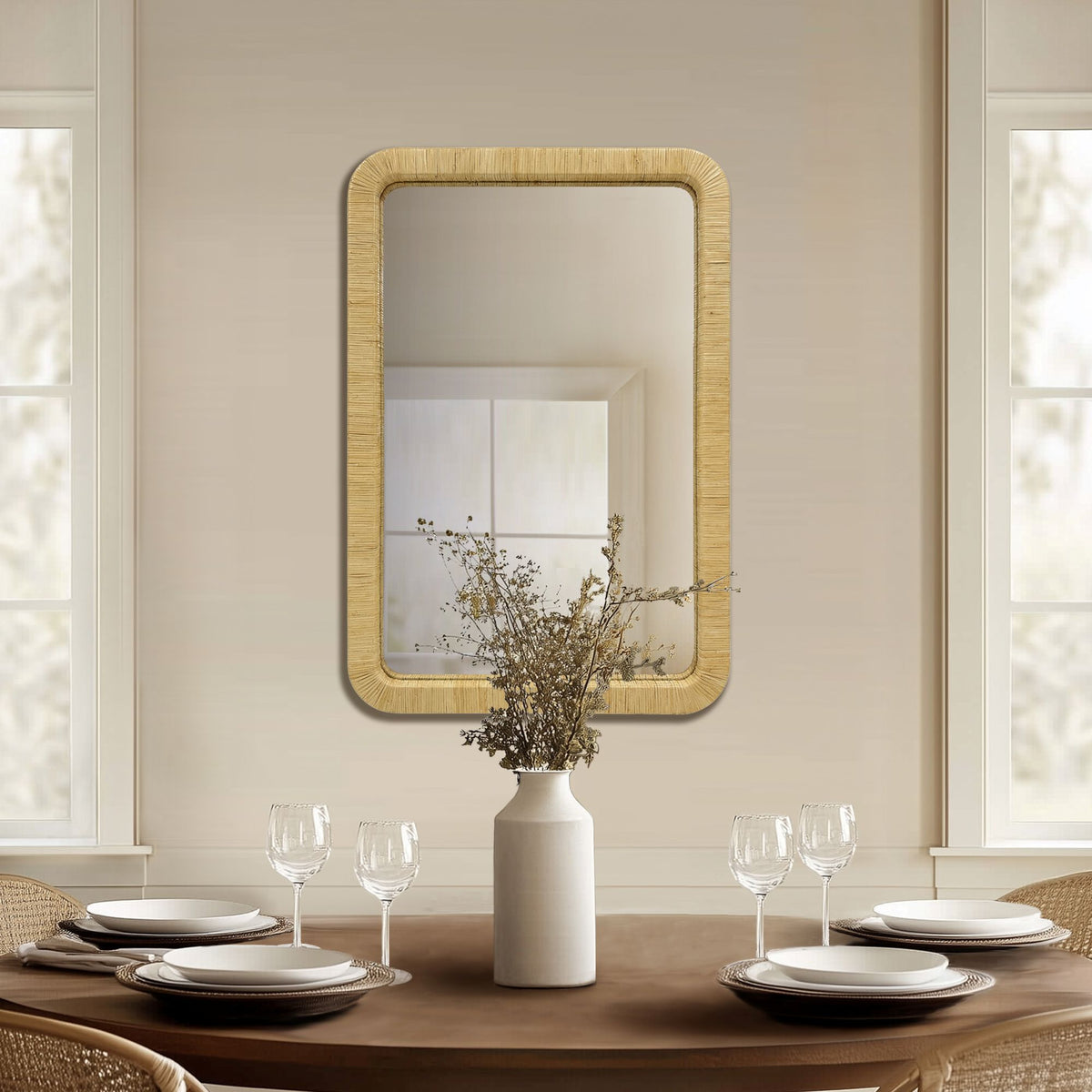 Nova Natural Rattan Wall Mirror - Natural