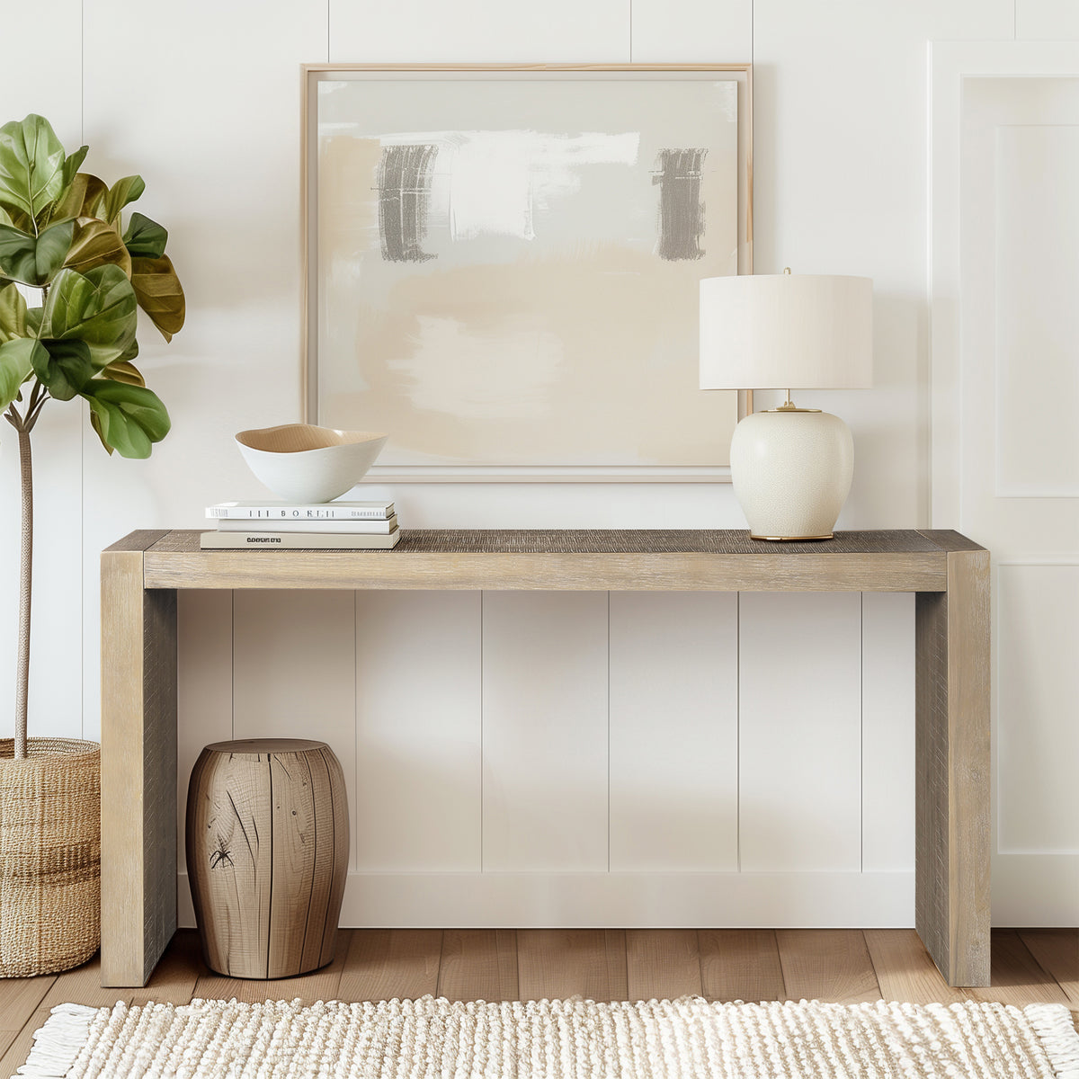 Monterey Counter-Height Wood Console Table (64"W) - Natural