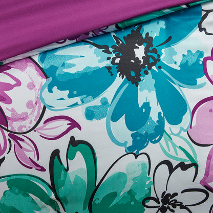 Olivia Floral Comforter Set - Blue