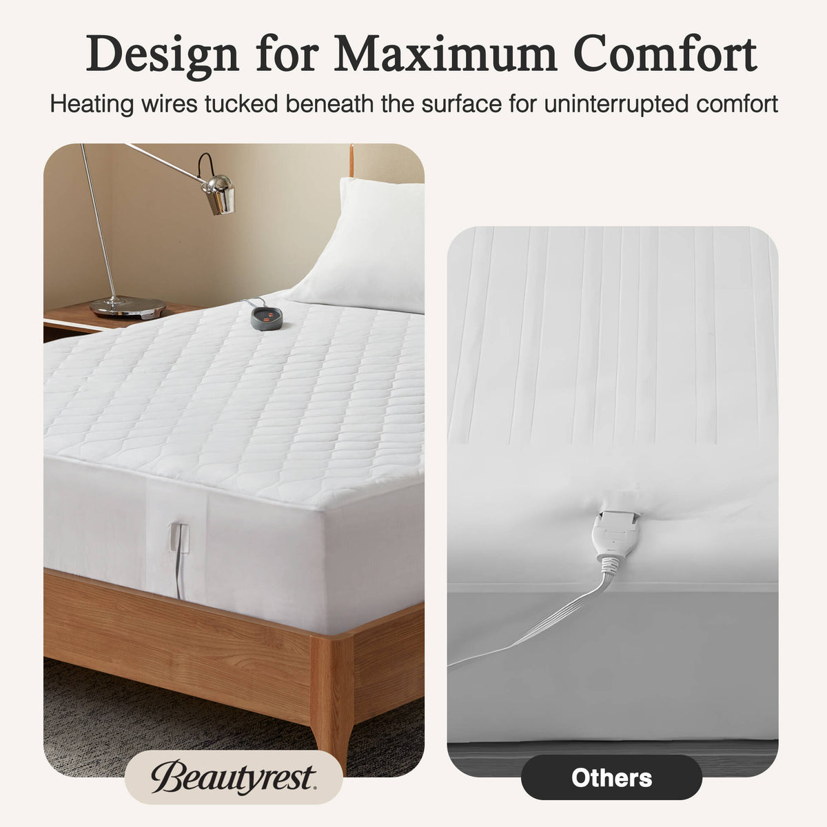 Heated Microfiber Mattress Pad with 3M Scotchgard - White