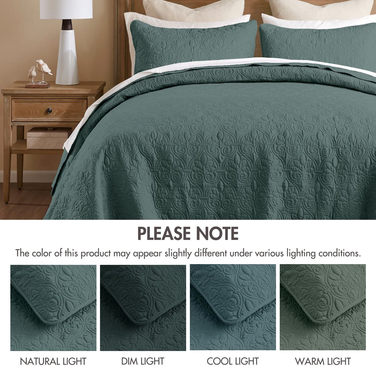 Quebec Reversible Bedspread Set - Balsam Green