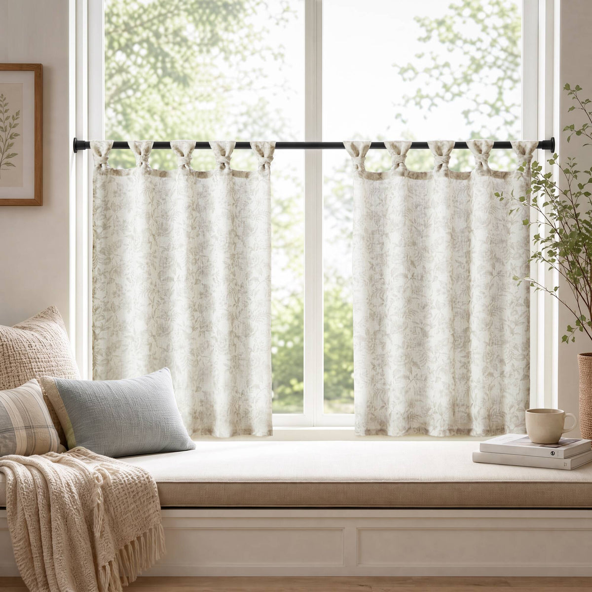 Lana Floral Window Panel - Neutral