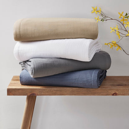 Gauze 100% Cotton Lightweight Blanket - Blue