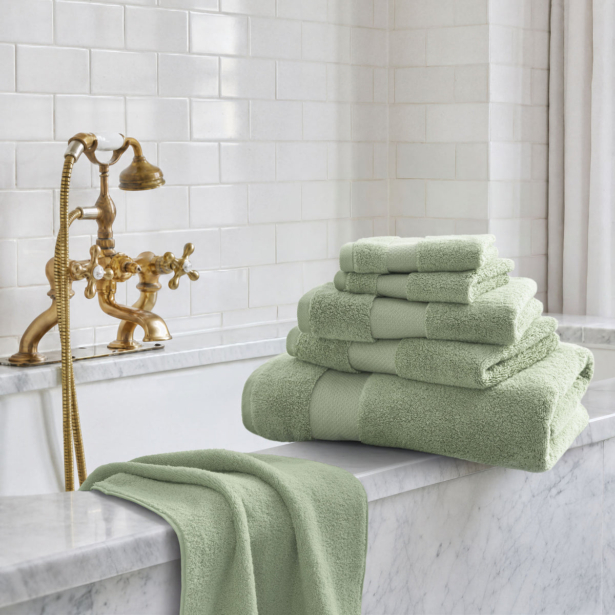 Turkish Cotton 6 Piece Bath Towel Set - Eucalyptus