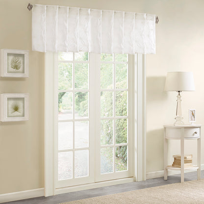 Gemma Sheer Embroidered Window Valance - White
