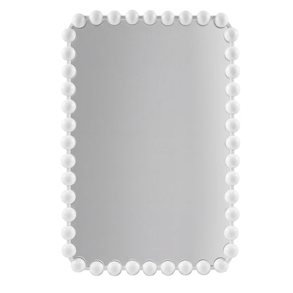 Marlowe 24X36 Rounded Rectangle Beaded Wall Mirror - White