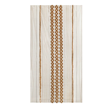 Imani Cotton Printed Curtain Panel with Chenille Stripe and Lining - Terracotta