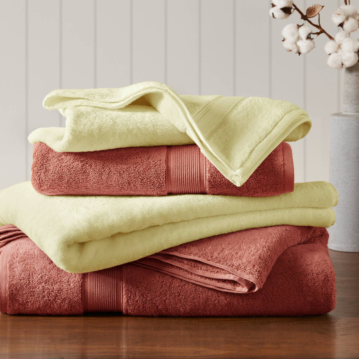 800GSM 100% Cotton 8 Piece Towel Set - Coral