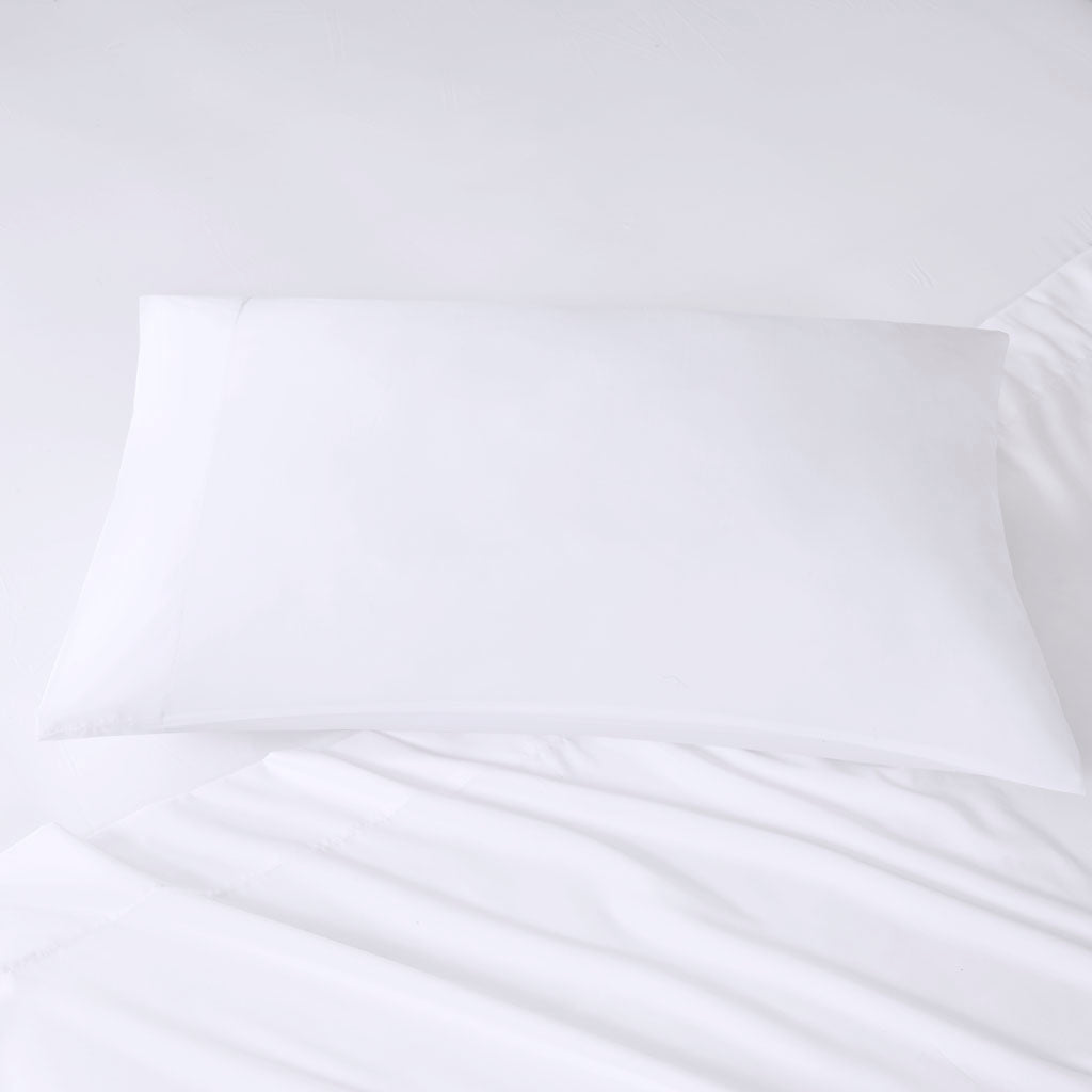 Microfiber Sheet Set with Side Storage Pockets - White