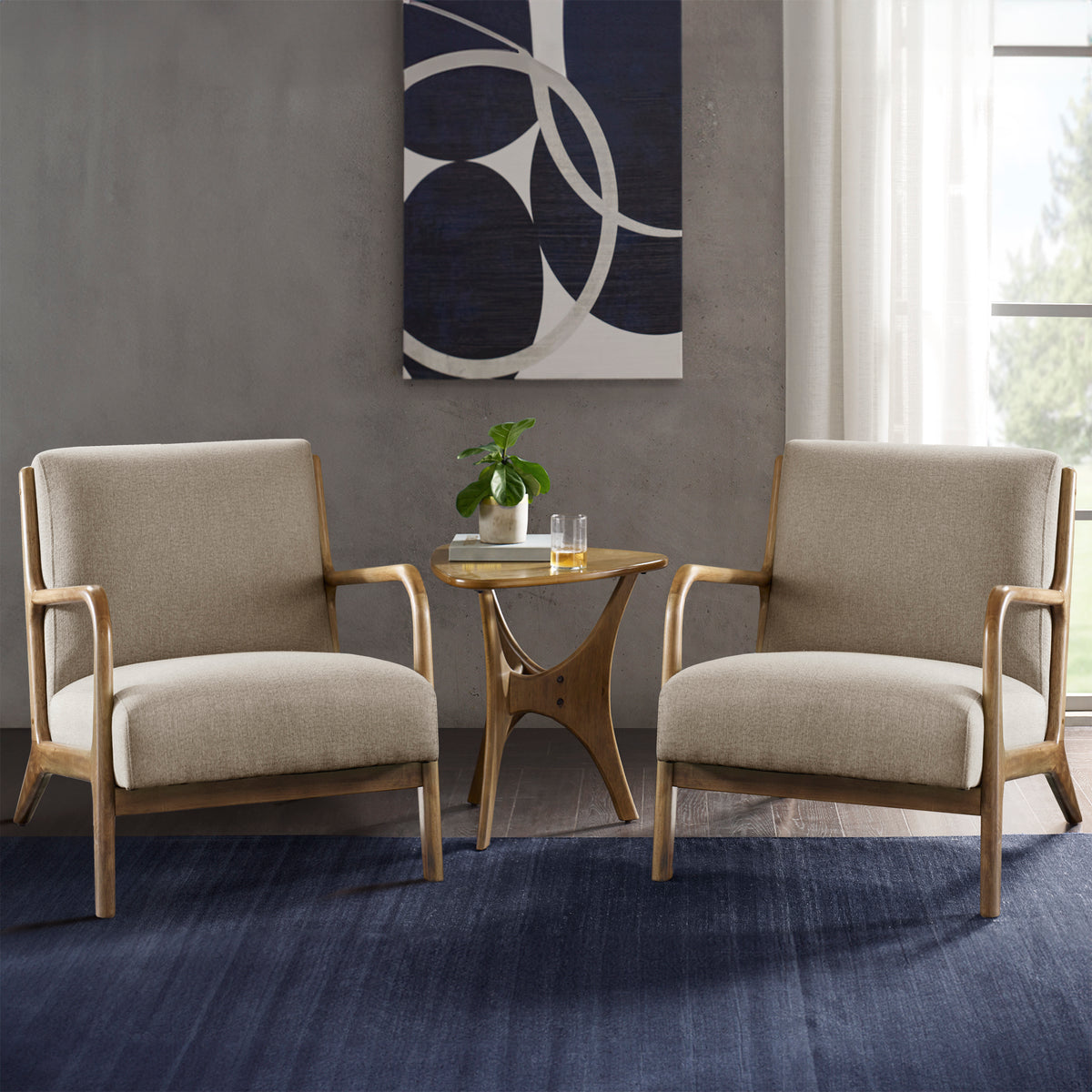 Novak Lounge Chair Set of 2 - Taupe