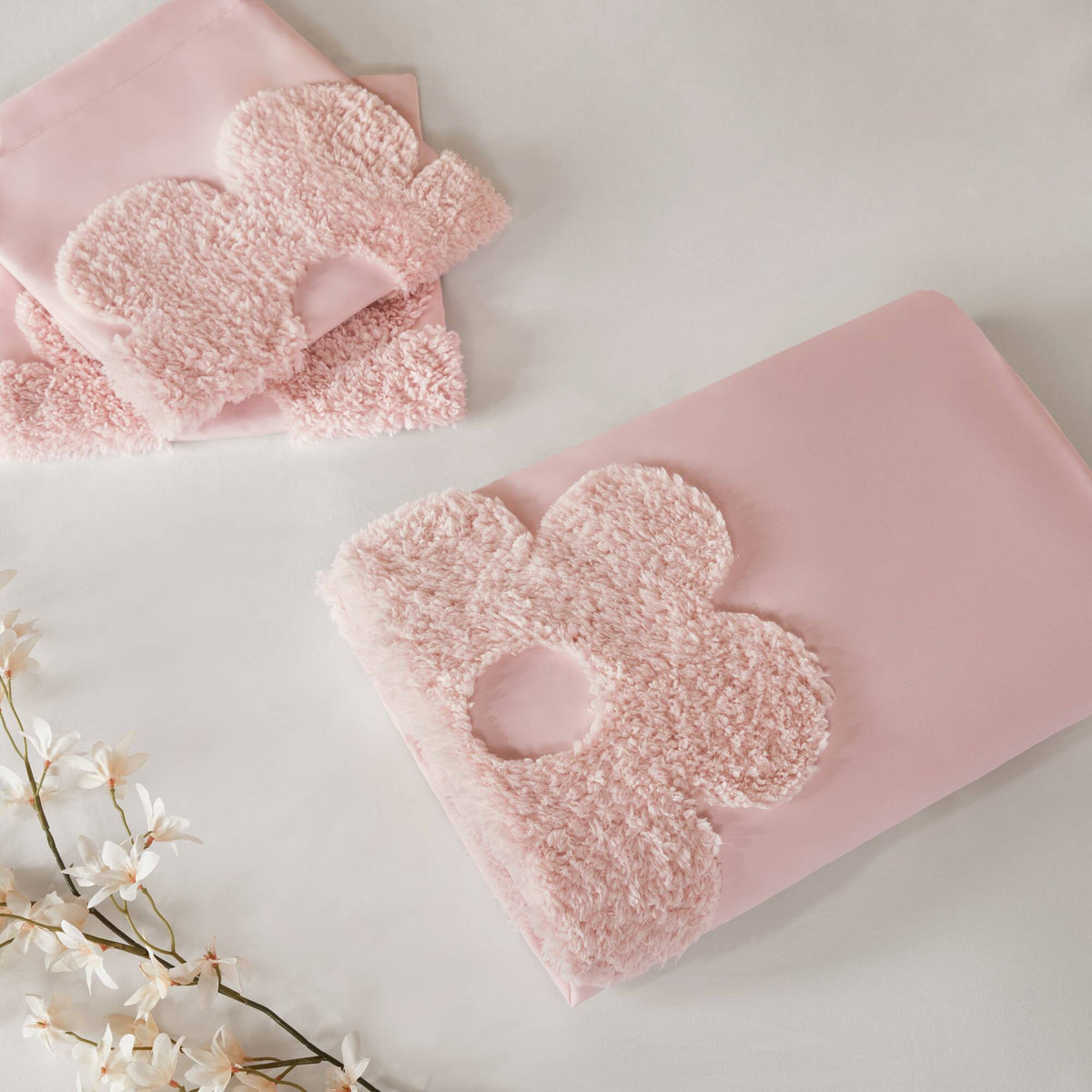 Gracie Floral Reversible Tufted Chenille Duvet Cover Set - Pink