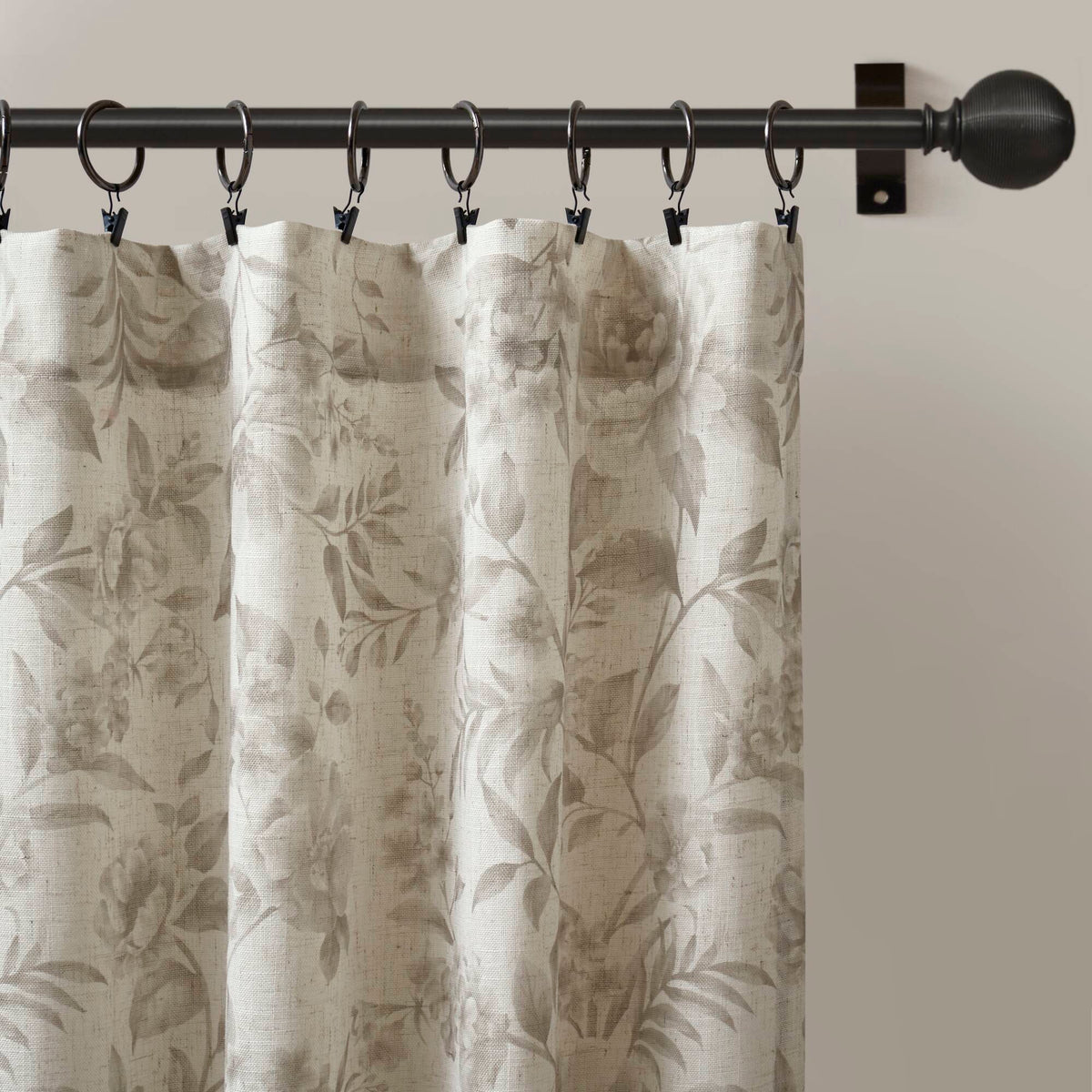Lana Floral Window Panel - Neutral