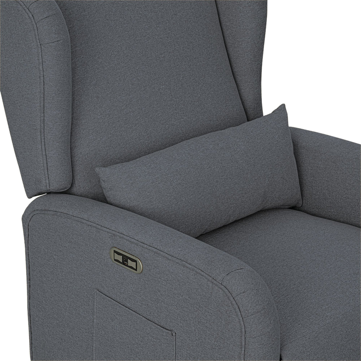 Candace Power Recliner 3-in-1 with Swivel, Glider, Charging Station - Grey