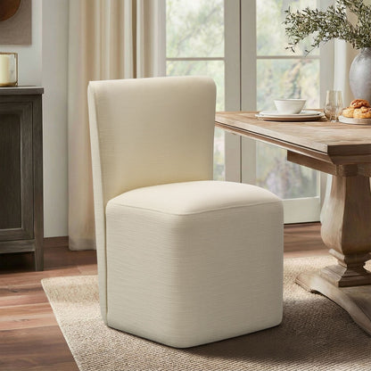Vela Dining Chair with castors - Cream
