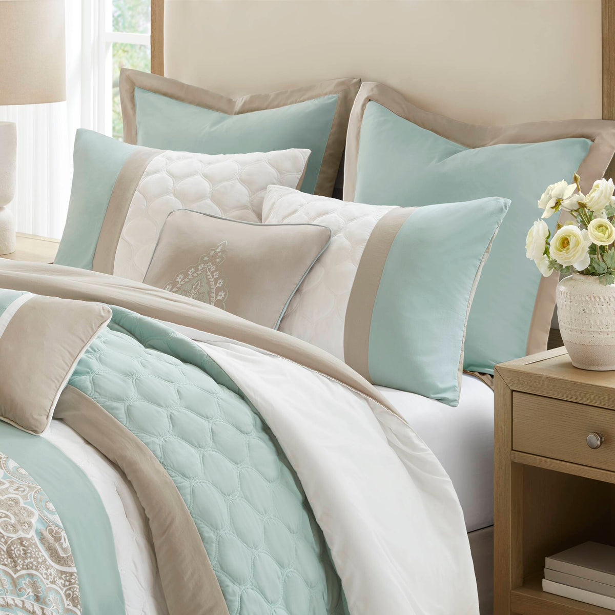 Shawnee 8 Piece Comforter Set - Seafoam