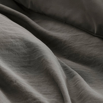 Walker Soft Washed Pleated Comforter Set - Grey