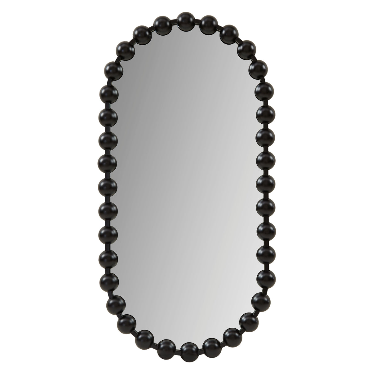 Marlowe 18X36 Oval Beaded Wall Mirror - Black
