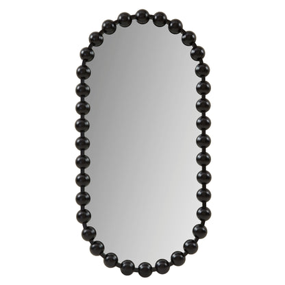 Marlowe 18X36 Oval Beaded Wall Mirror - Black
