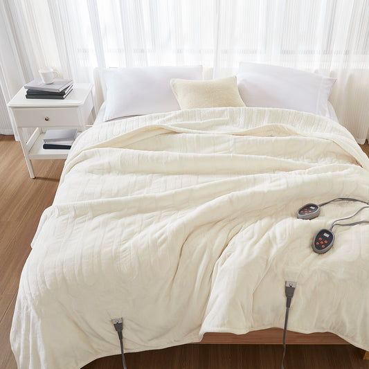 Heated Microlight to Berber Blanket - Ivory
