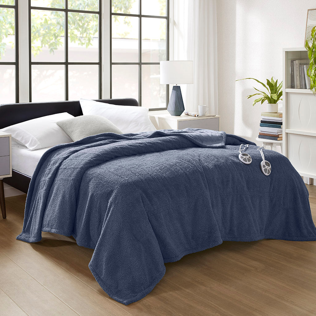 Dream Soft Heated Blanket - Navy
