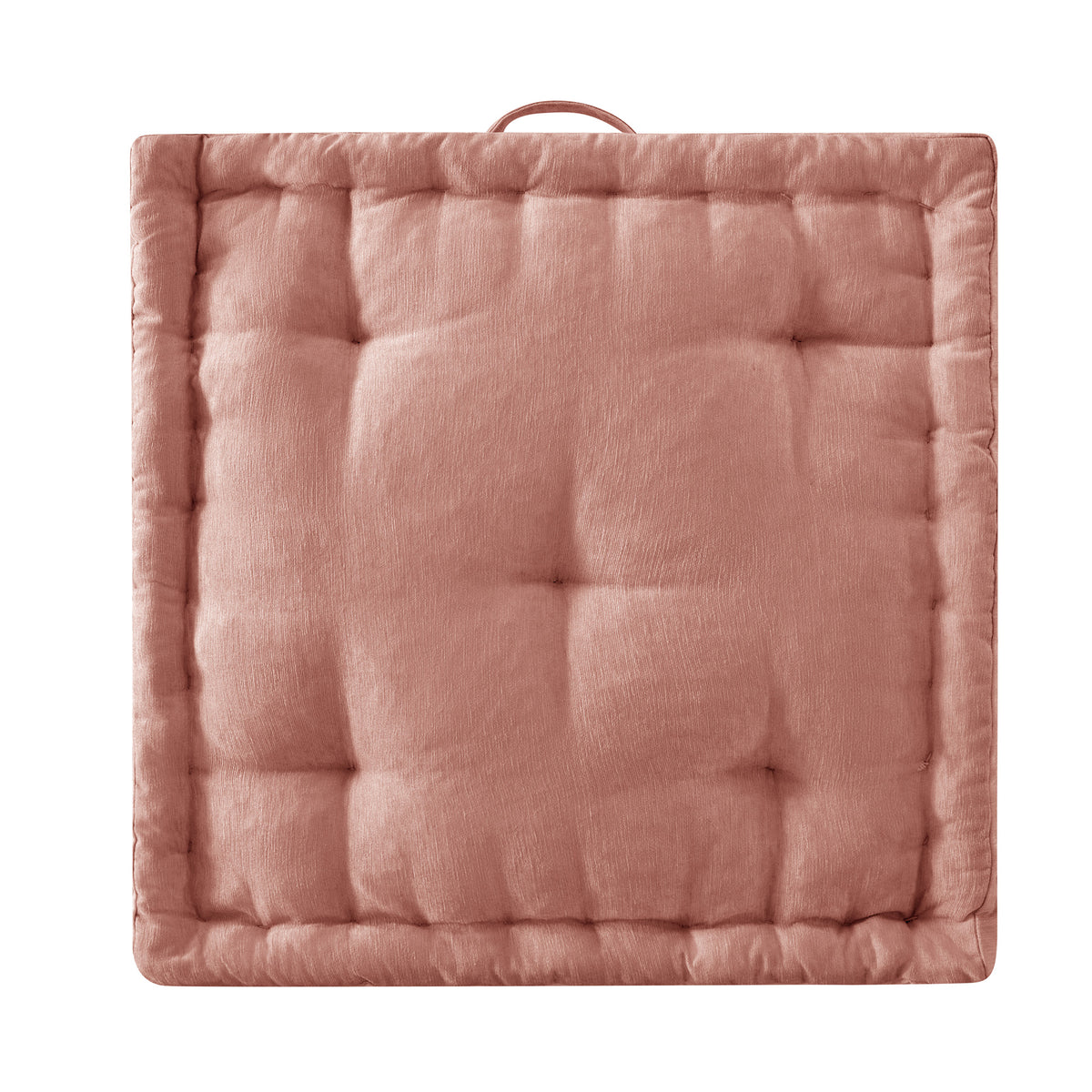 Azza Poly Chenille Square Floor Pillow Cushion - Dusty Peach