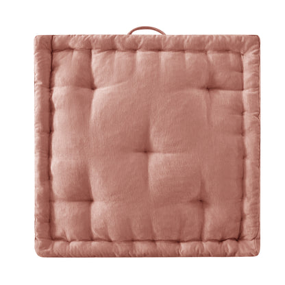 Azza Poly Chenille Square Floor Pillow Cushion - Dusty Peach