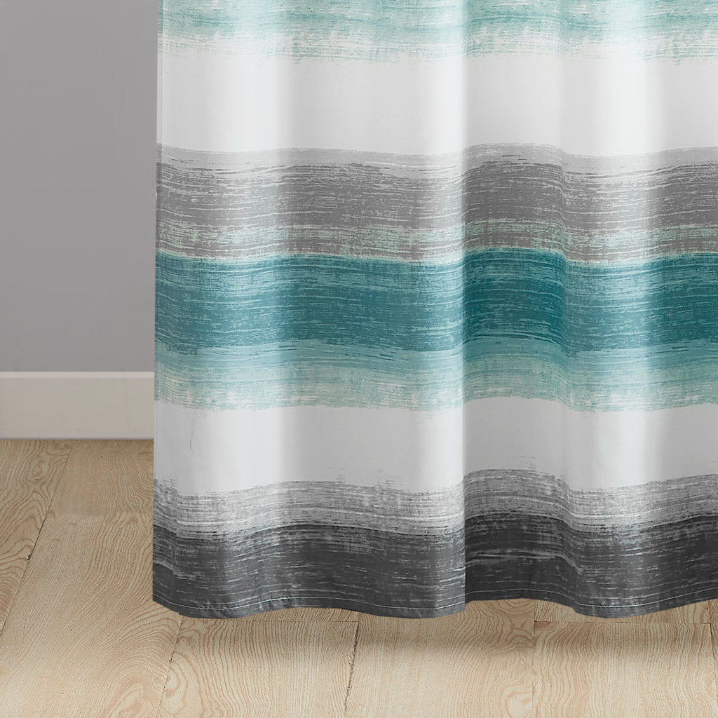 Saben Stripe Print Shower Curtain - Aqua/Grey