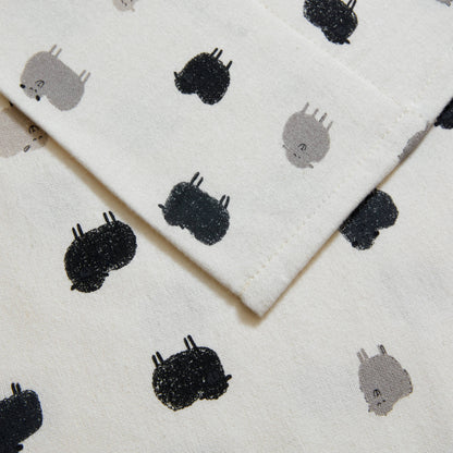 Cotton Flannel Sheet Set - Black Sheep