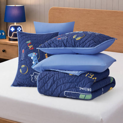 Game Quilt Set - Navy