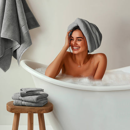 800GSM 100% Cotton Bath Sheet 2 Piece Set - Grey