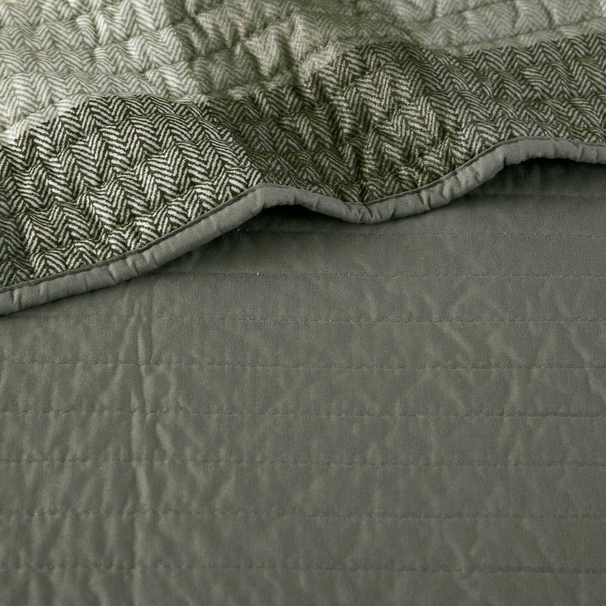 Ridge 6 Piece Reversible Plaid Daybed Cover Set - Grey