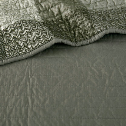 Ridge 6 Piece Reversible Plaid Daybed Cover Set - Grey