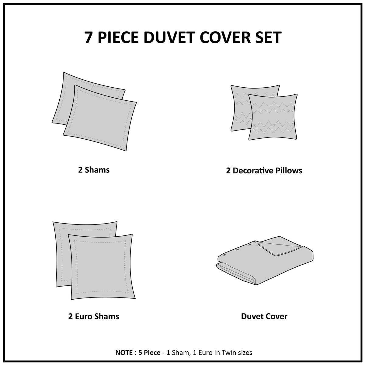 Brooklyn Cotton Jacquard Duvet Cover Set with Euro Shams and Throw Pillows - Ivory