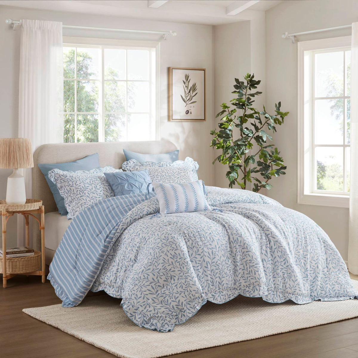 Darcy 5 Piece Print Comforter Set - Blue
