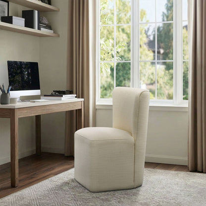 Vela Dining Chair with castors - Cream