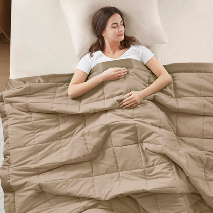 Windom Lightweight Down Alternative Blanket with Satin Trim - Brown