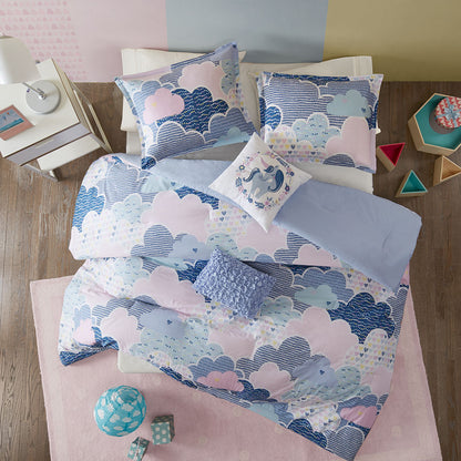 Cloud Cotton Printed Comforter Set - Blue