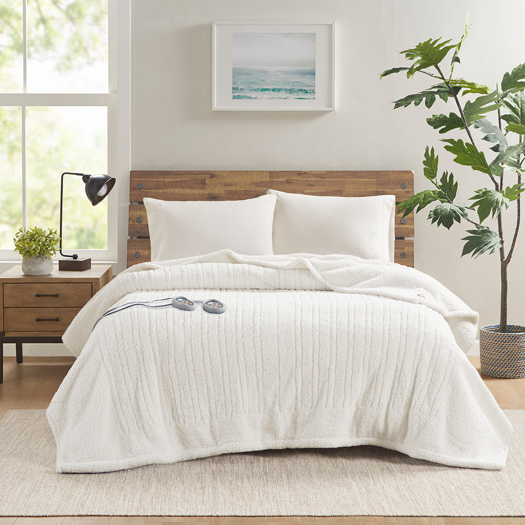 Sherpa Heated Blanket - Ivory