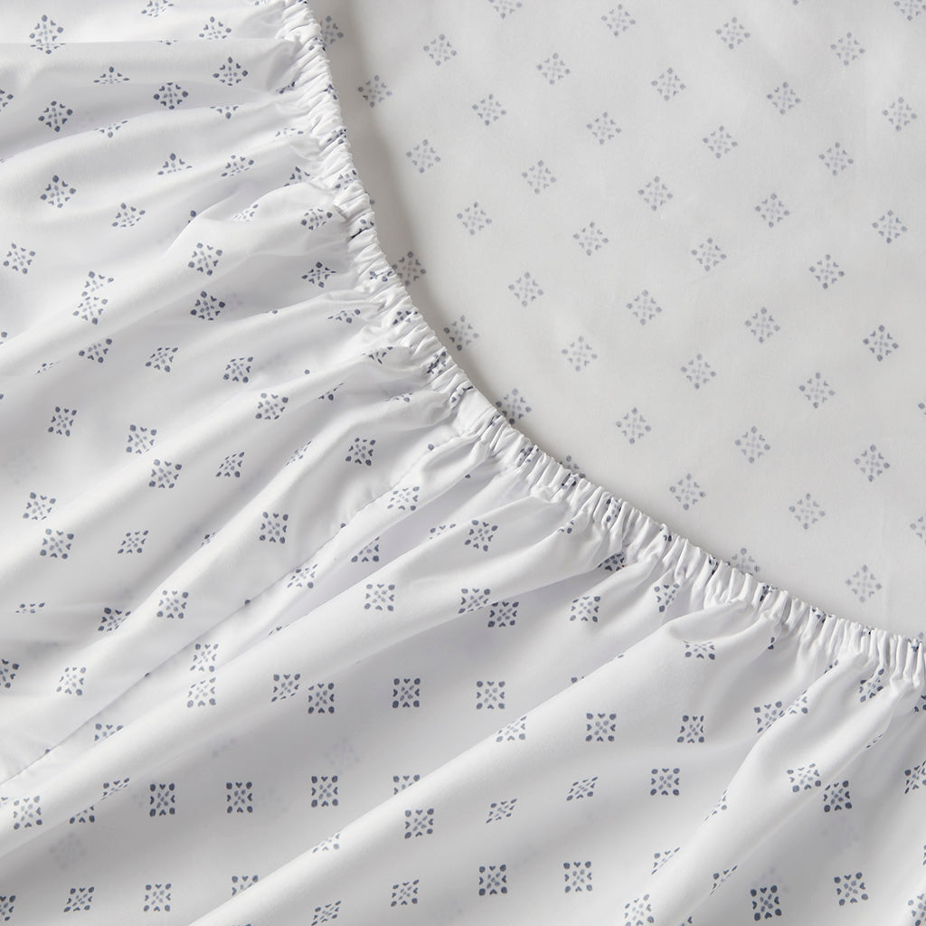 Camden Chambray Print Solid Comforter Set - Navy
