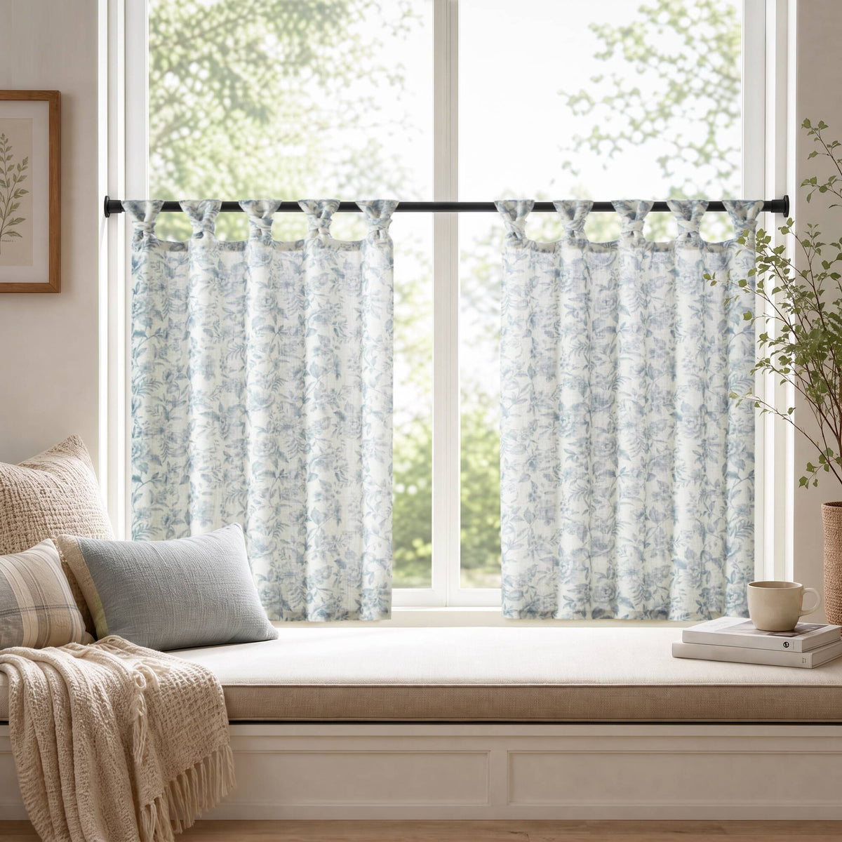 Lana Floral Window Panel - Blue