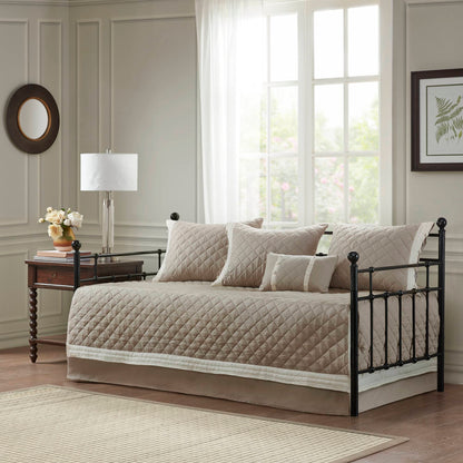 Breanna 6 Piece Cotton Daybed Cover Set - Khaki