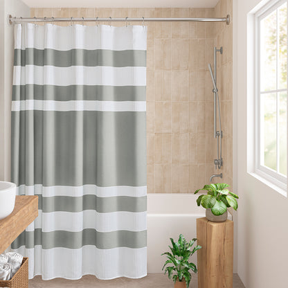 Spa Waffle Shower Curtain with 3M Treatment - Grey
