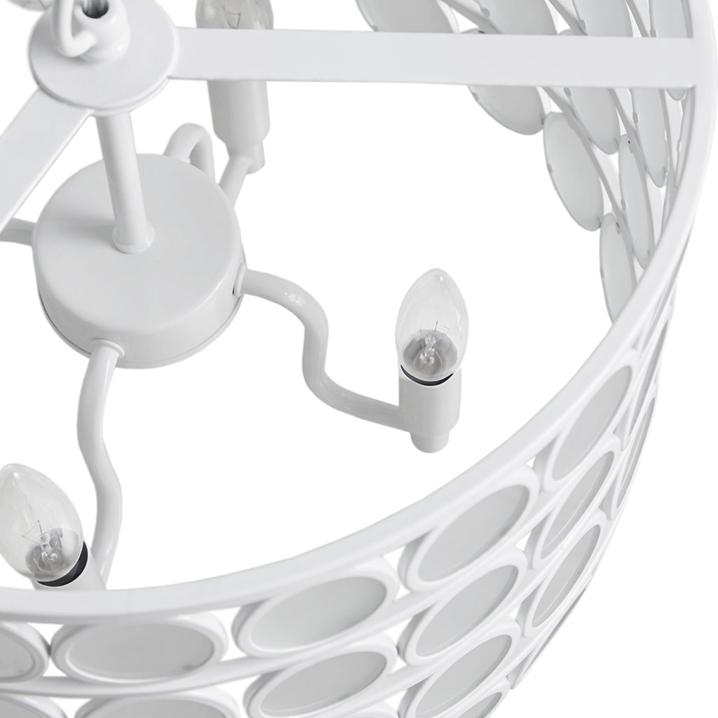 Abbot 4-Light Glass Drum Shade Chandelier - White
