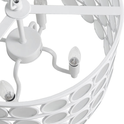 Abbot 4-Light Glass Drum Shade Chandelier - White