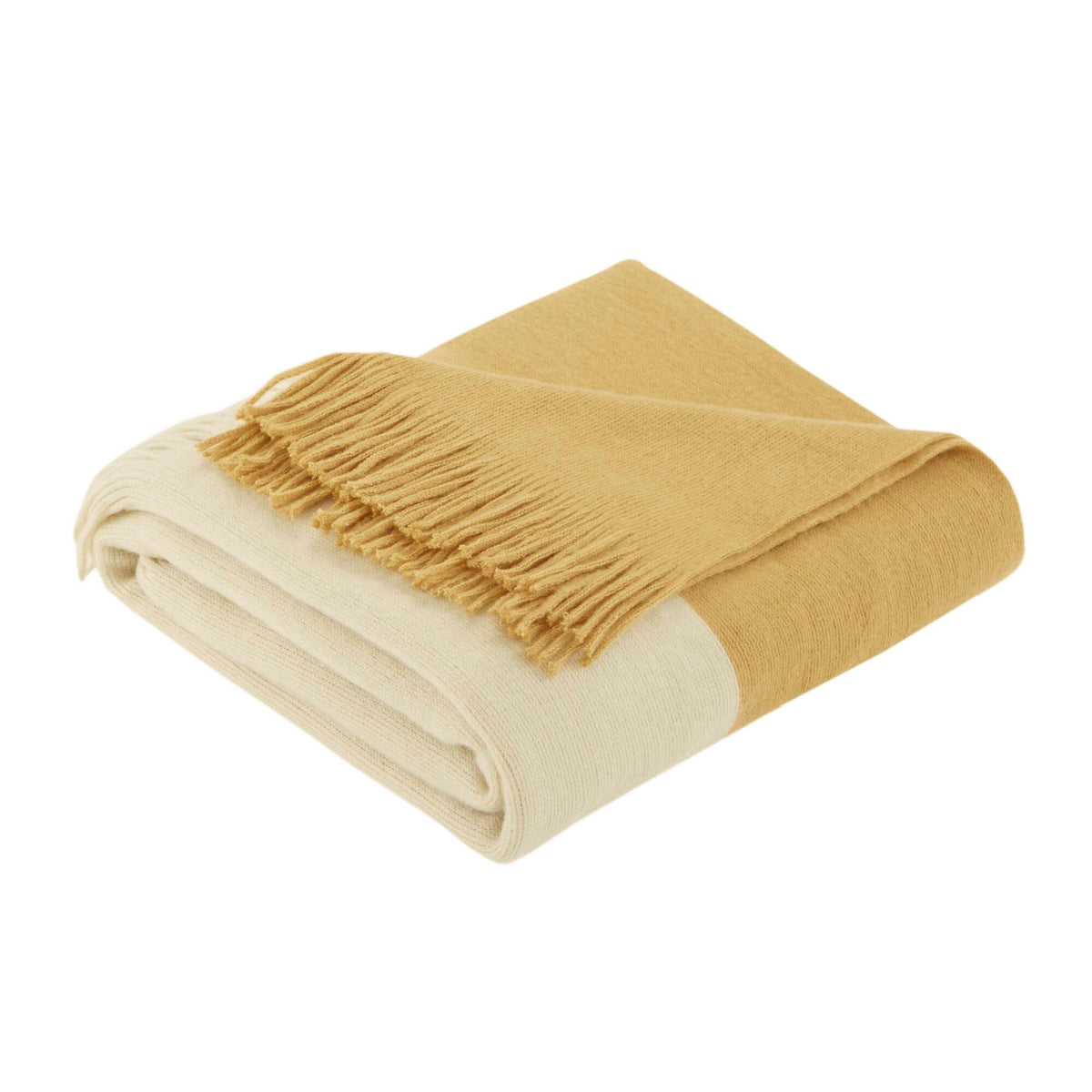 Stockholm Color Block Faux Cashmere Throw - Yellow