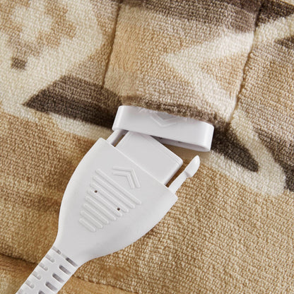 Print Plush to Sherpa Heated Throw - Aztec